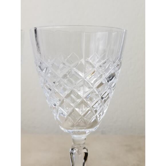 Cristal D' Arques Durand Dauphine Crystal Wine Water Goblets Glasses x2 Vintage - Picture 5 of 14